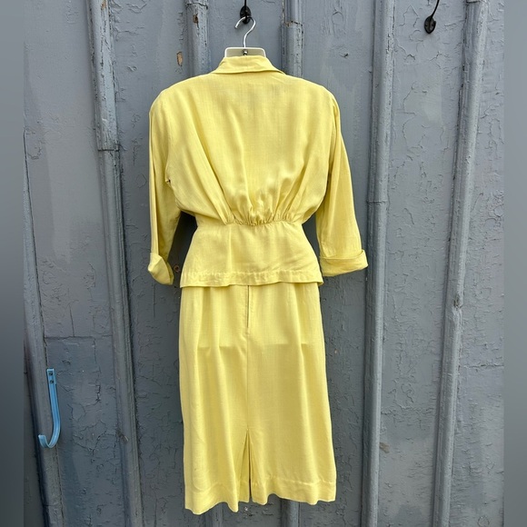 Jonelle 1950's Yellow Dress & jacket set, size vintage "12" (modern 6), - Picture 2 of 16